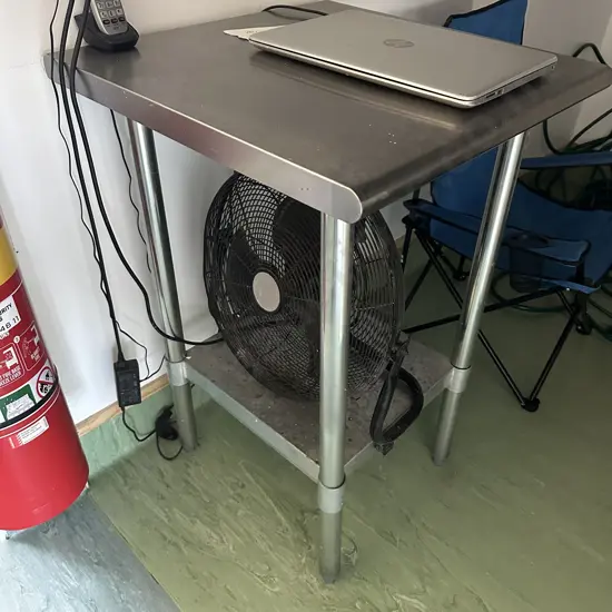 stainless steel bench