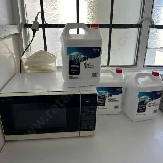 microwave and cleaning products