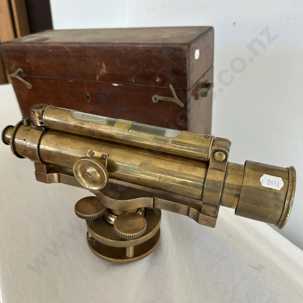 Very rare early Brass Theodolite by Thomas Peacock, Shortland St, Auckland. 1800s Image 1++
