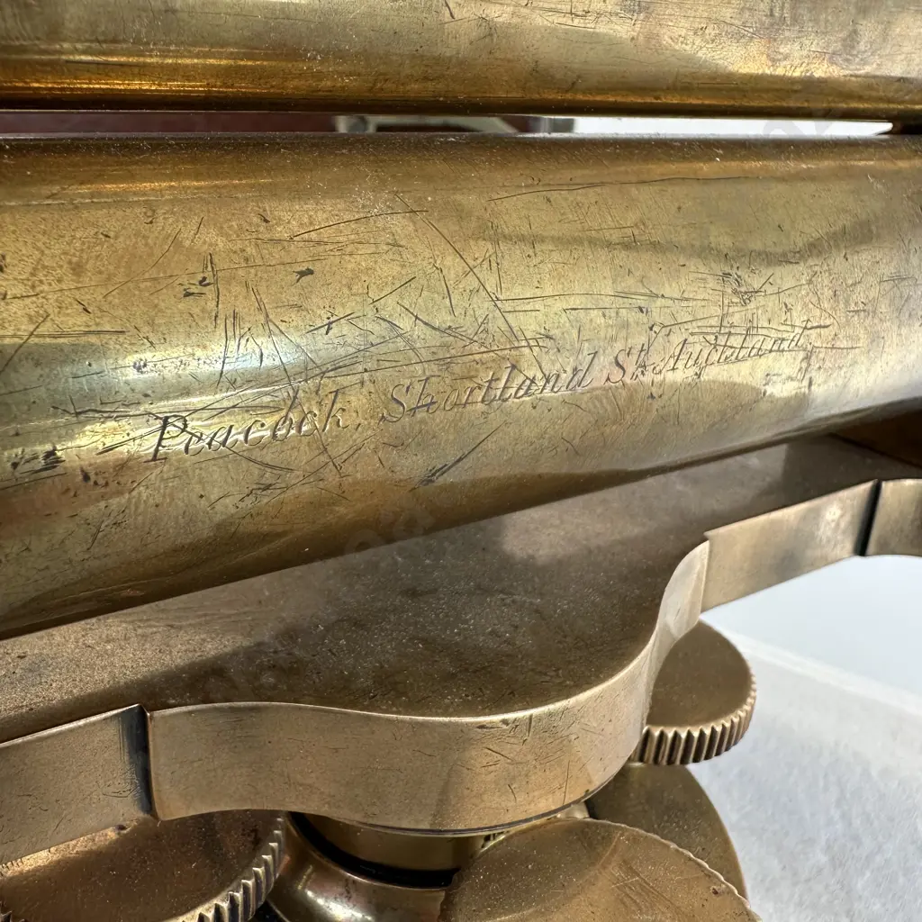 Very rare early Brass Theodolite by Thomas Peacock, Shortland St, Auckland. 1800s Image 1++
