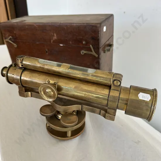 Very rare early Brass Theodolite by Thomas Peacock, Shortland St, Auckland. 1800s