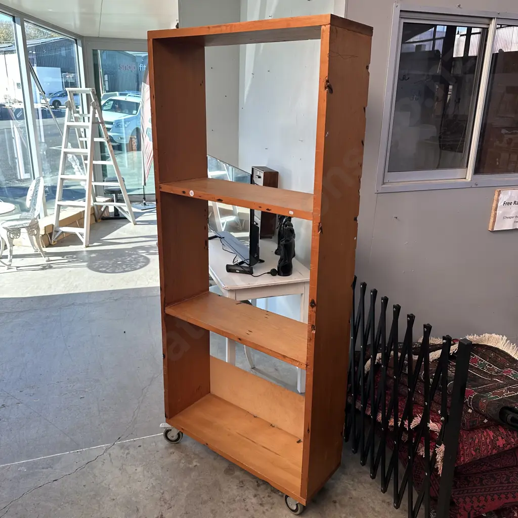 recycled Kauri rolling shelf 1950 x 850 Image 1++