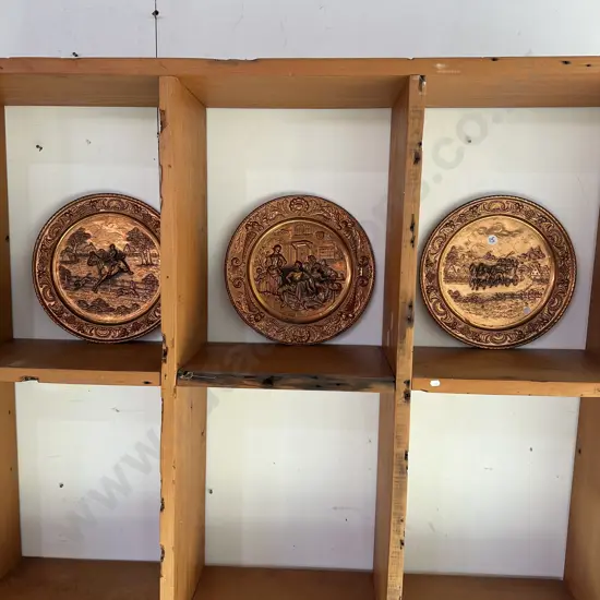 3 x vintage Copper wall plates