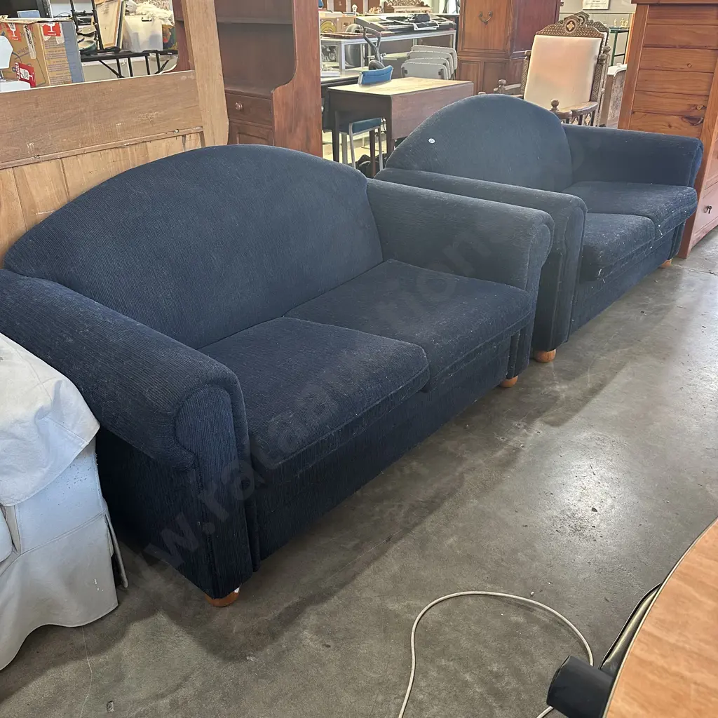 pr of twin Blue sofas Image 1++
