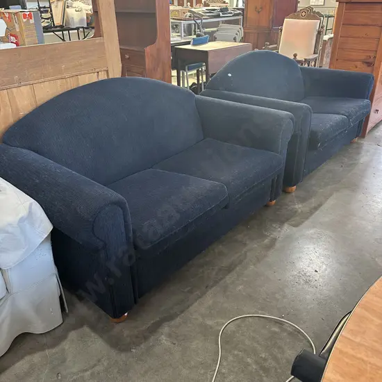 pr of twin Blue sofas