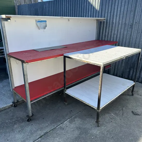 large galv framed counter plus work bench