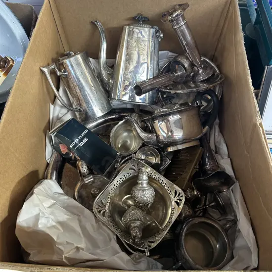 Box of silverware.
