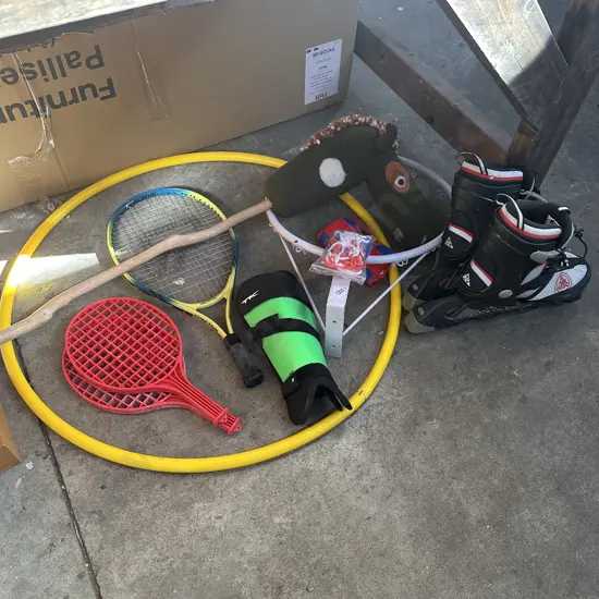 Hoop, skates, rackets etc.