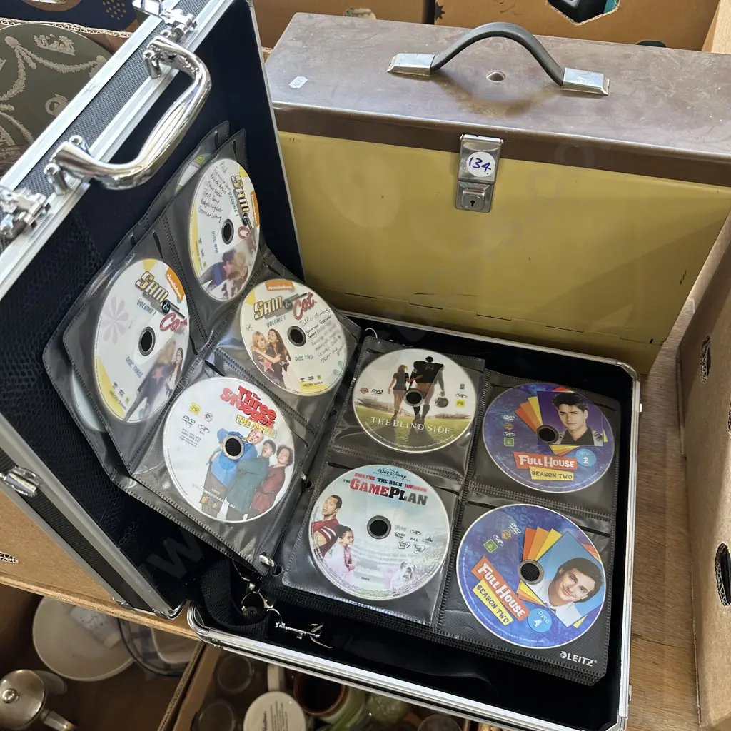 LEITZ lockable hard case full of DVD movies plus FILEmaster. Image 1++