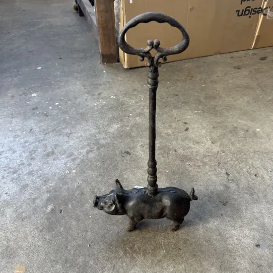 Vintage Victorian cast iron pig doorstop. 510mm high.