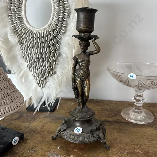 early Brass candle lamp