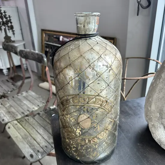 large wire cased glass jar "Le Soleil Malines"