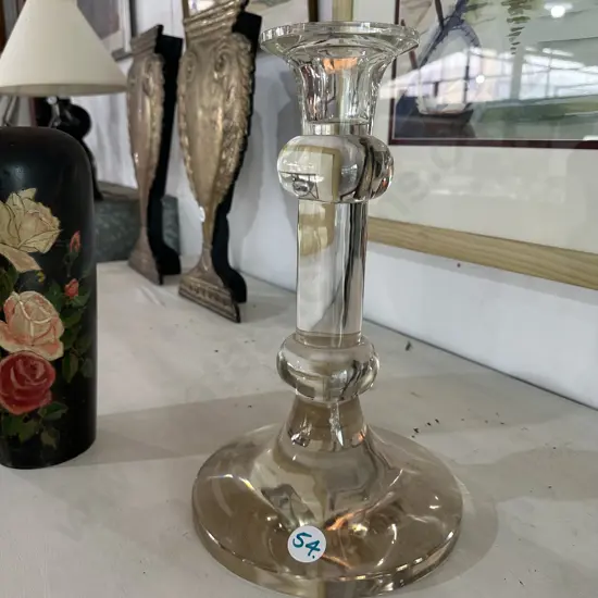 heavy glass candle stick