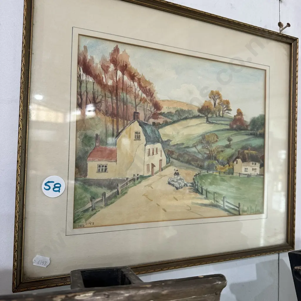 watercolor painting by D. King 1950 Image 1++