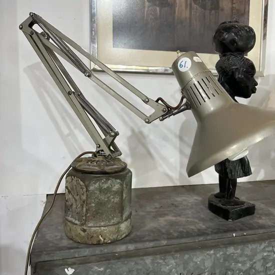 Superlux angle poise lamp on heavy Brass base