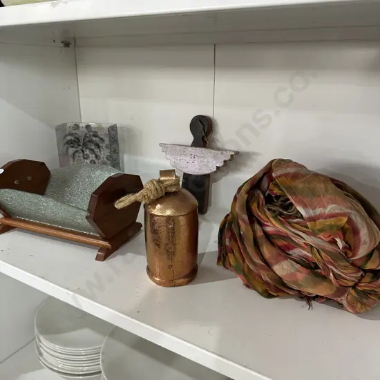 hat, vase, angel, bell and fruit bowl