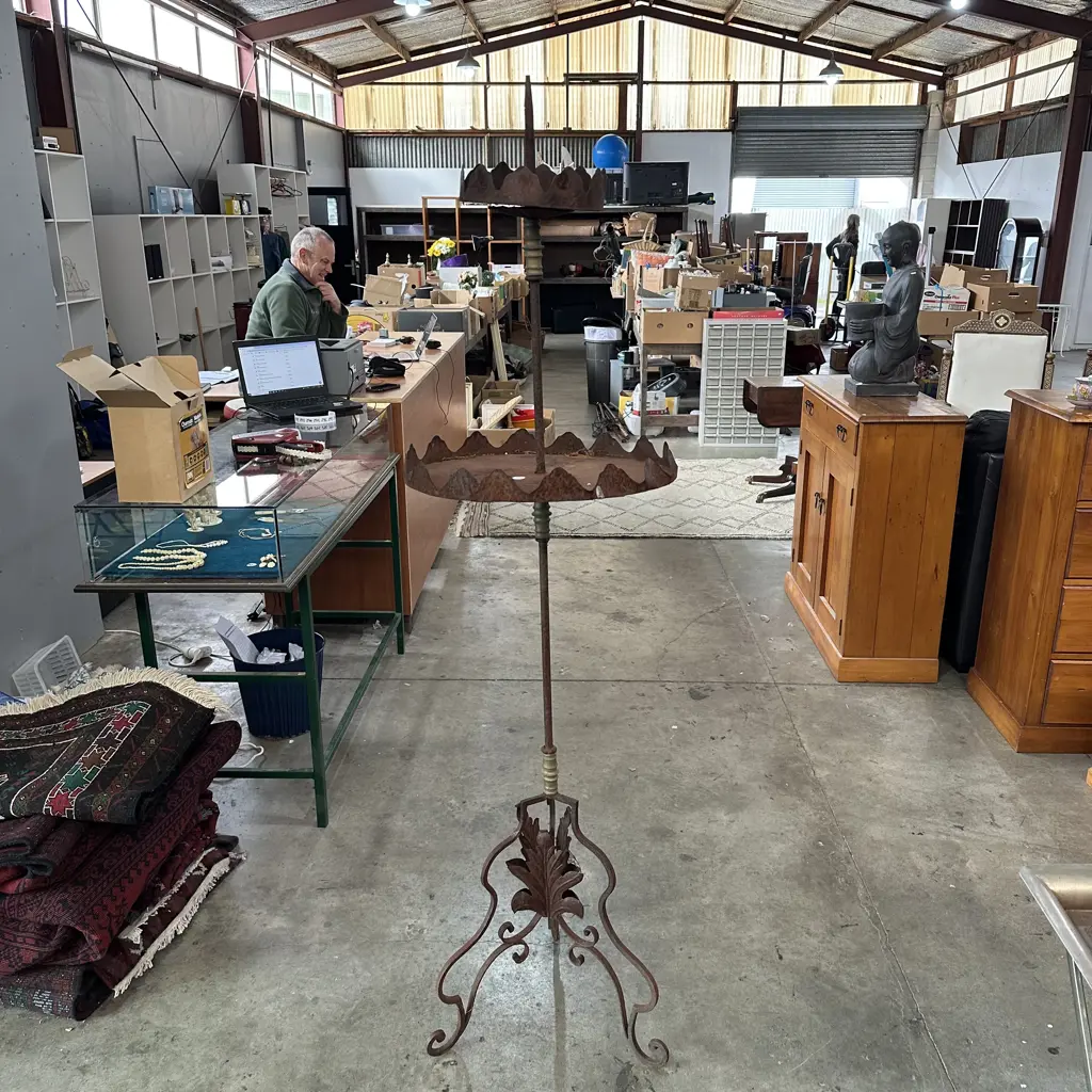 Wrought iron Egyptian metal stand for candles or plants Image 1++