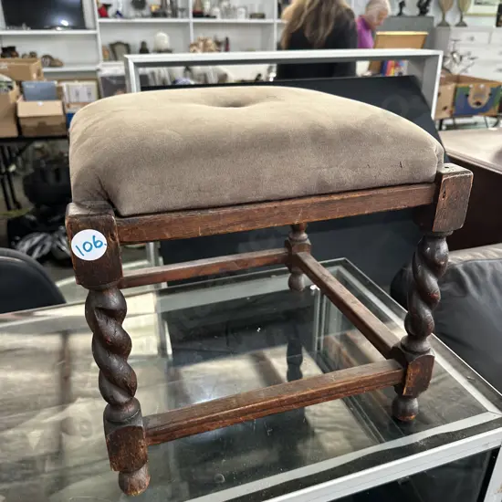 Oak Barley twist stool