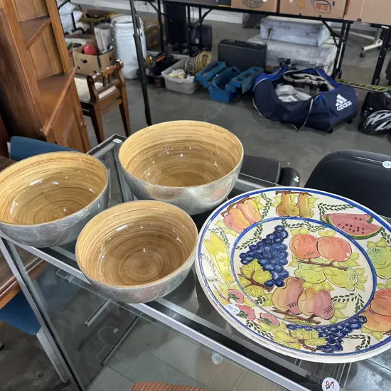 large platter and 3 bowls