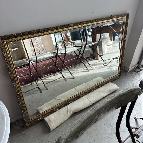 large gilded bevelled edge mirror 1500 x 900