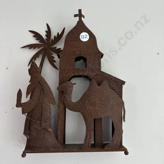 metal art nativity scene