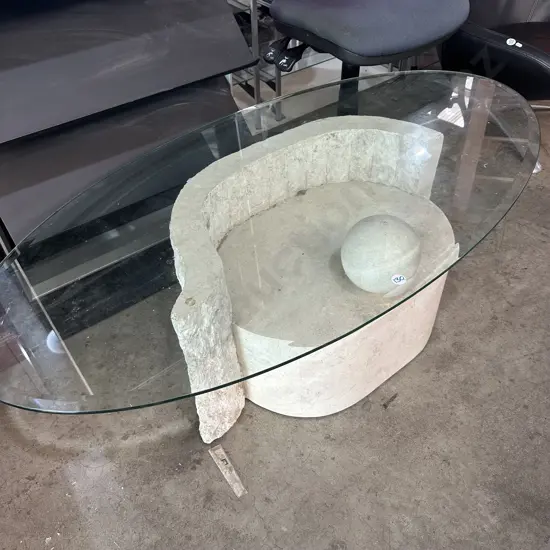 glass top coffee table