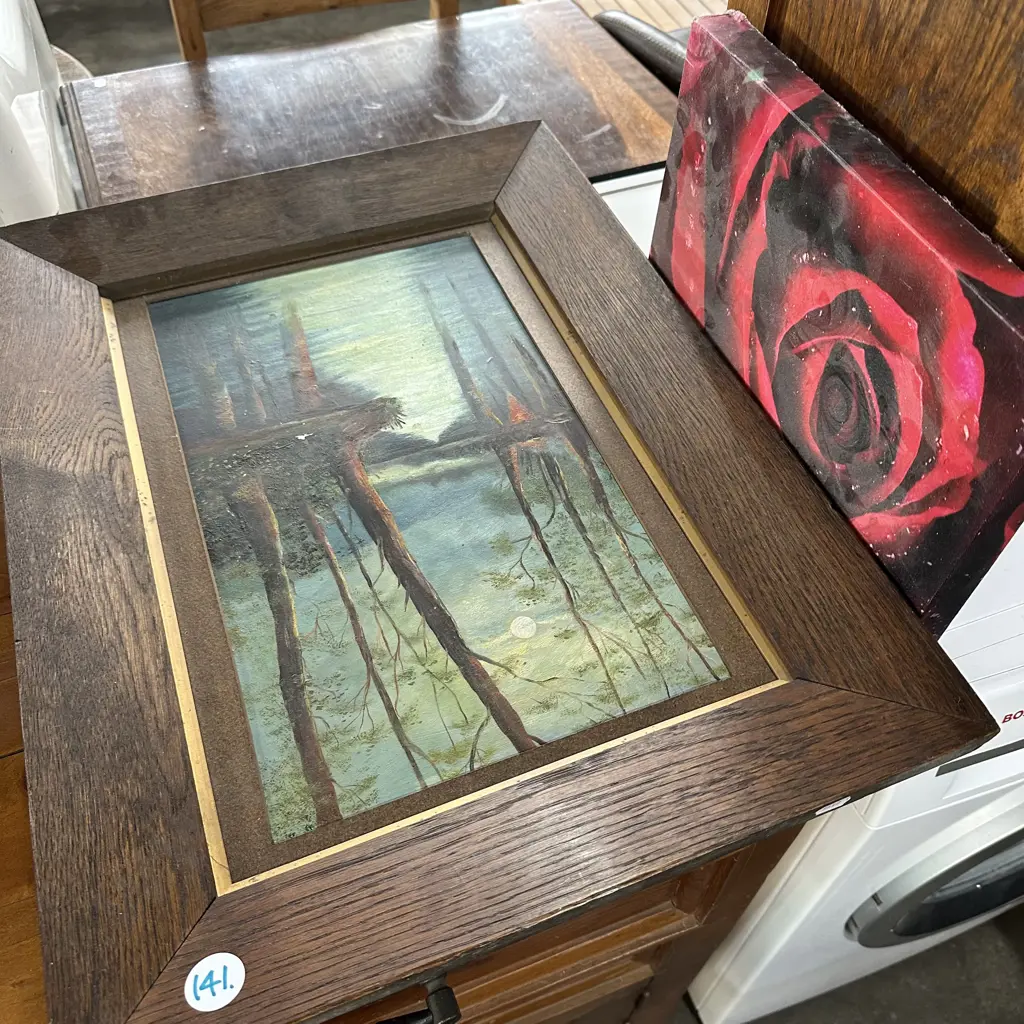 Oak framed painting plus print Image 1++