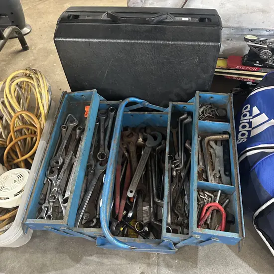 Tool box plus contents and brief case.