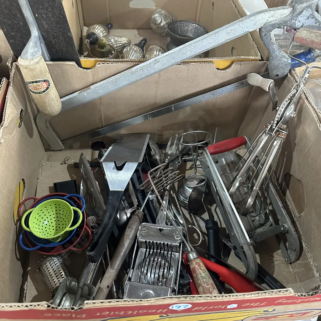 Tools, utensils including vintage egg beater etc. Image 1++