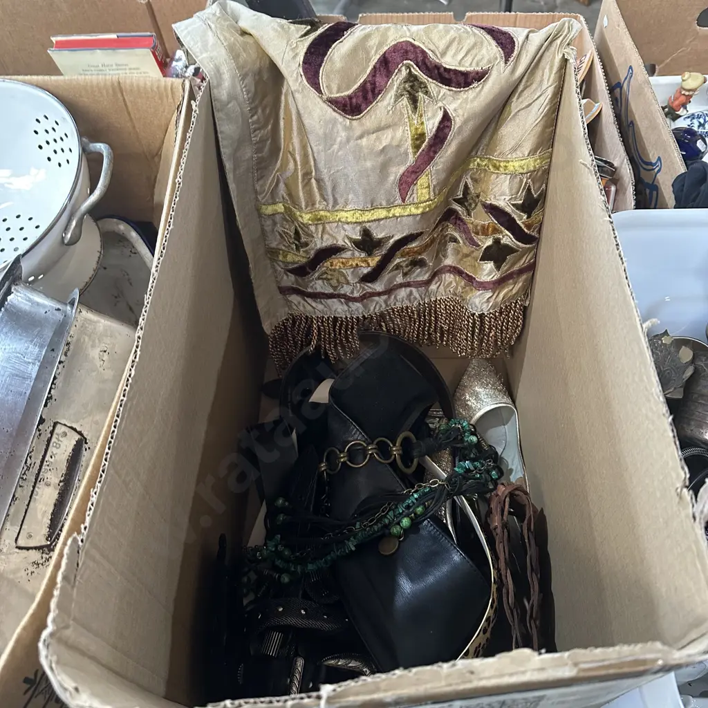 Box lot of unusual belts, shoes etc. Image 1++