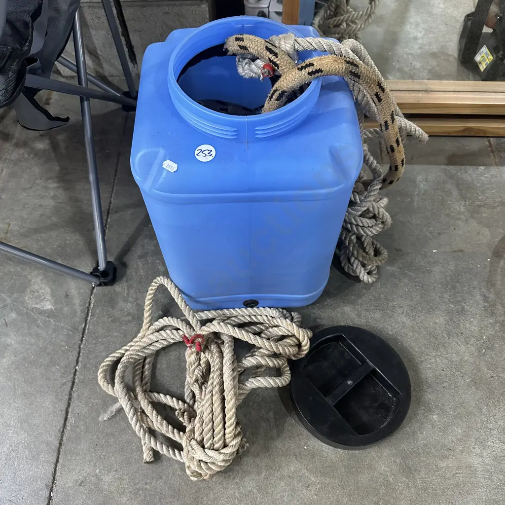 Bin of ropes and tie downs. Image 1++