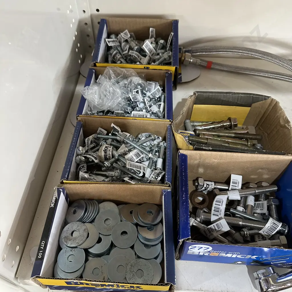 Zink plated bolts and nuts plus some dyna bolts etc. Image 1++