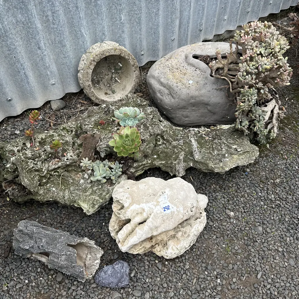 rock and fossil planters etc Image 1++