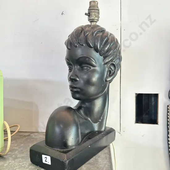 Black African boy vintage lamp 40cm