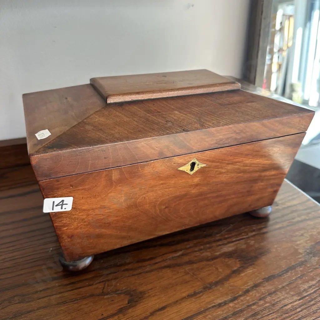 antique wooden tea caddy Image 1++