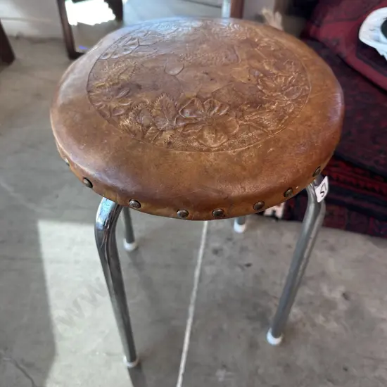 leather worked kitchen stool