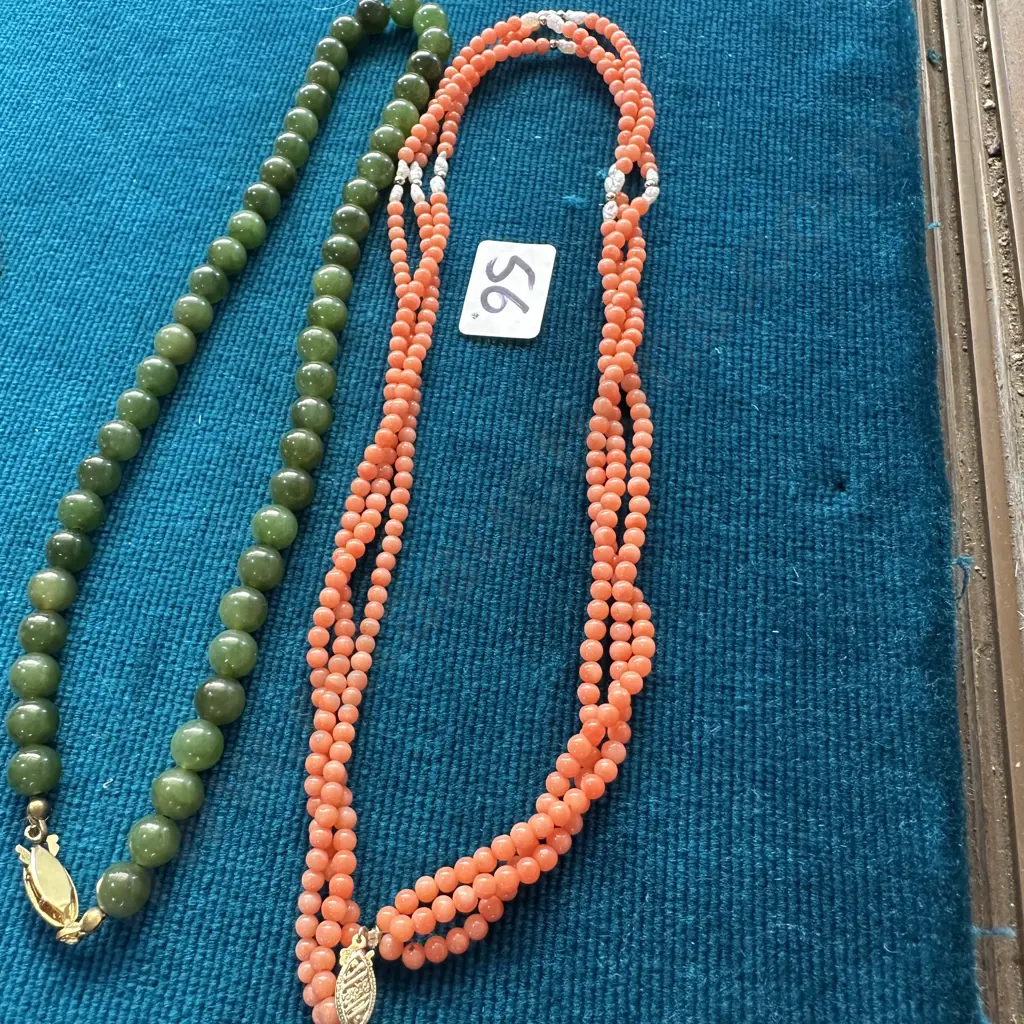 Jade & Coral necklaces Image 1++