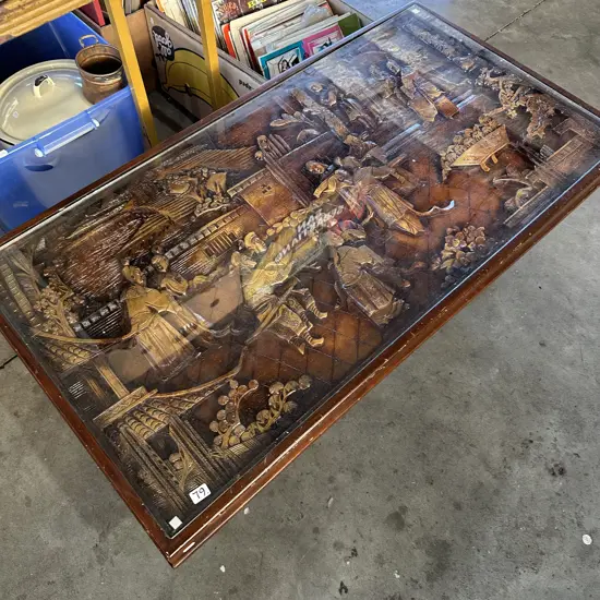 Carved oriental coffee table