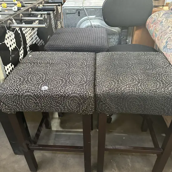 3 stools and office chair