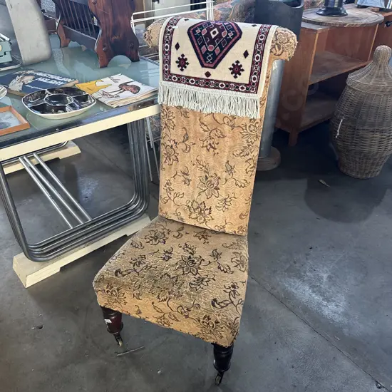 highback bedroom chair with decoration