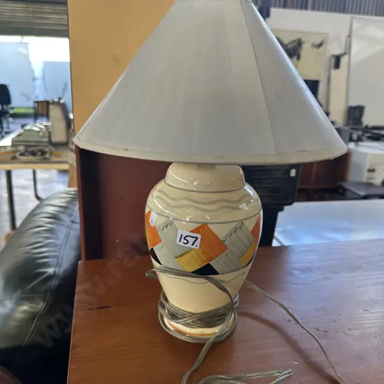 Art Deco hand painted lamp