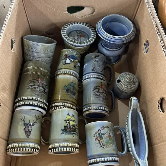 Porcelain cups and vases made in Ireland.