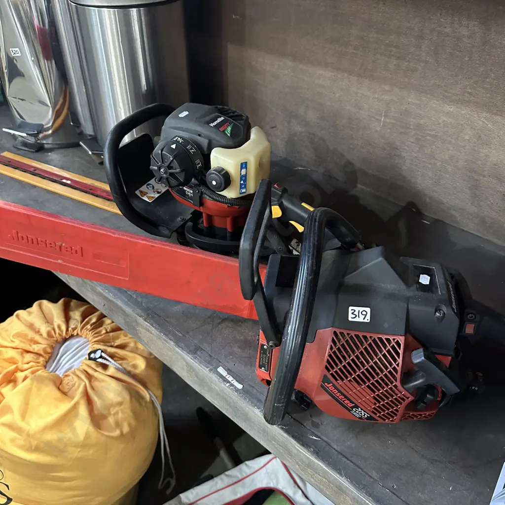 petrol hedge trimmer (sold as working) chainsaw (sold with elec fault) Image 1++