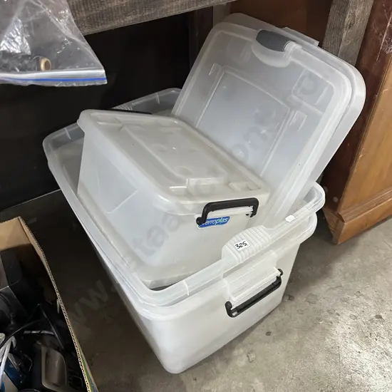 3 lidded bins