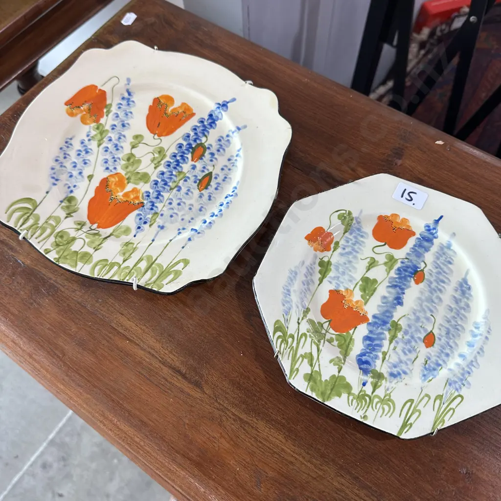 Dolly Cliff  "Poppy & Delphinium" wall plates Image 1++