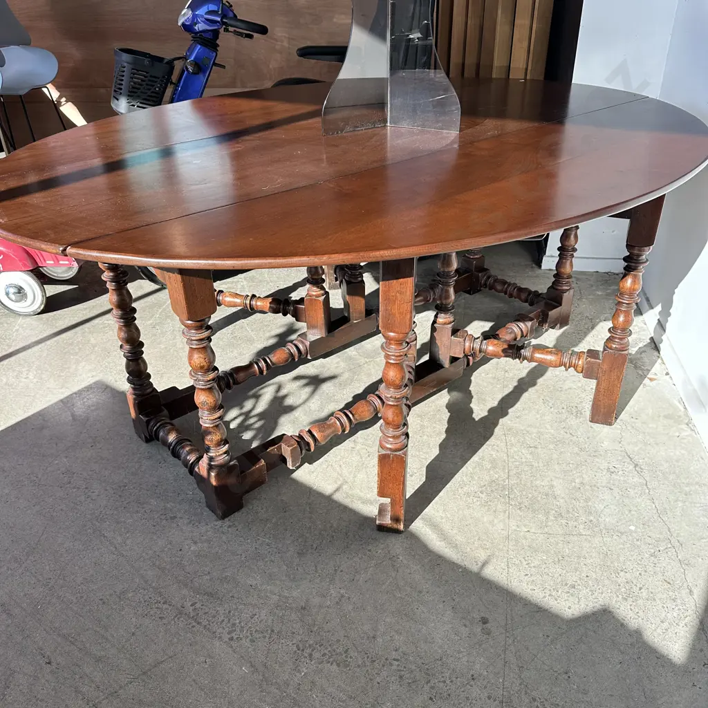 Early Antique English Oak gate leg table 2m in length Image 1++
