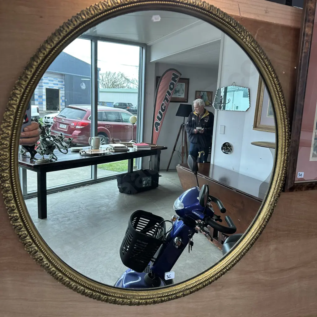 large round vintage mirror 70cm Image 1++