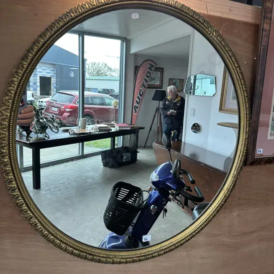 large round vintage mirror 70cm