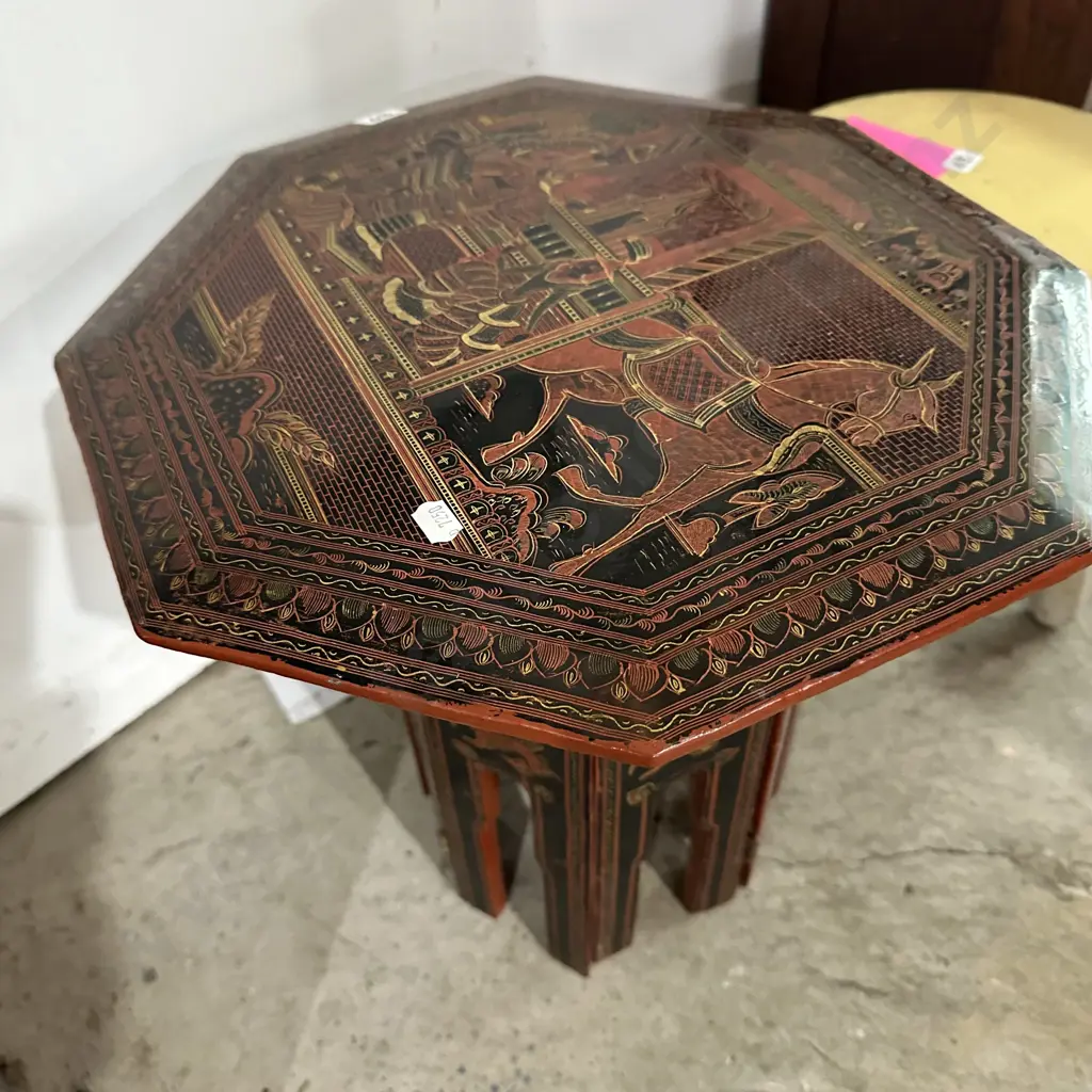 Burmese folding lacquer tea table Image 1++