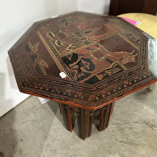 Burmese folding lacquer tea table